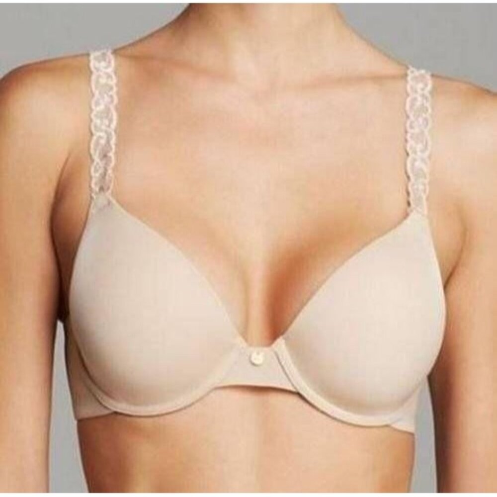 🆕 NATORI Pure Luxe Full UW T-Shirt Bra 34C Tan Dark Beige #732080